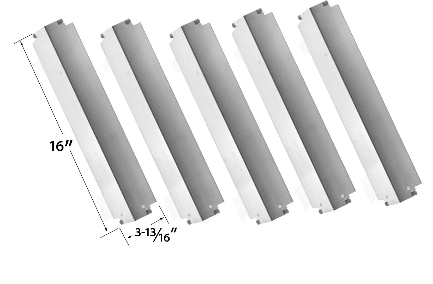 5-Pack Replacement Heat Plates for Gas Grill Models 415.16661, 415.16649011, 415.16237, 415.16138110, 16167, 16657 - Durable Burner Protector for Even Heat Distribution | Perfect for Backyard BBQs, Camping & Outdoor Cooking