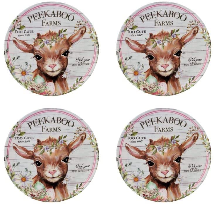 Easter Melamine Dinner Plates & Serving Trays Set - Durable Baby Goat Design for Easter Dinner, Salad & Dessert - Perfect for Holiday Gatherings, Family Meals & Spring Celebrations