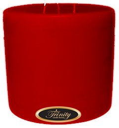 Trinity Candle Factory - Pomegranate Scented Pillar Candle 6x6 Inches - Handmade Soy Wax Candle for Home Decor, Meditation & Romantic Ambiance