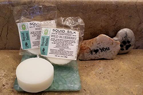 **Awesomestones Squid Balm Solid Conditioner Bar - Sulfate-Free, Vegan Hair Care for Dry & Damaged Hair - Squid Silk Softening Formula (Honeysuckle Scent, 2-Pack) | Travel-Friendly & Eco-Friendly Hair Treatment for Natural & Color-Treated Hair**