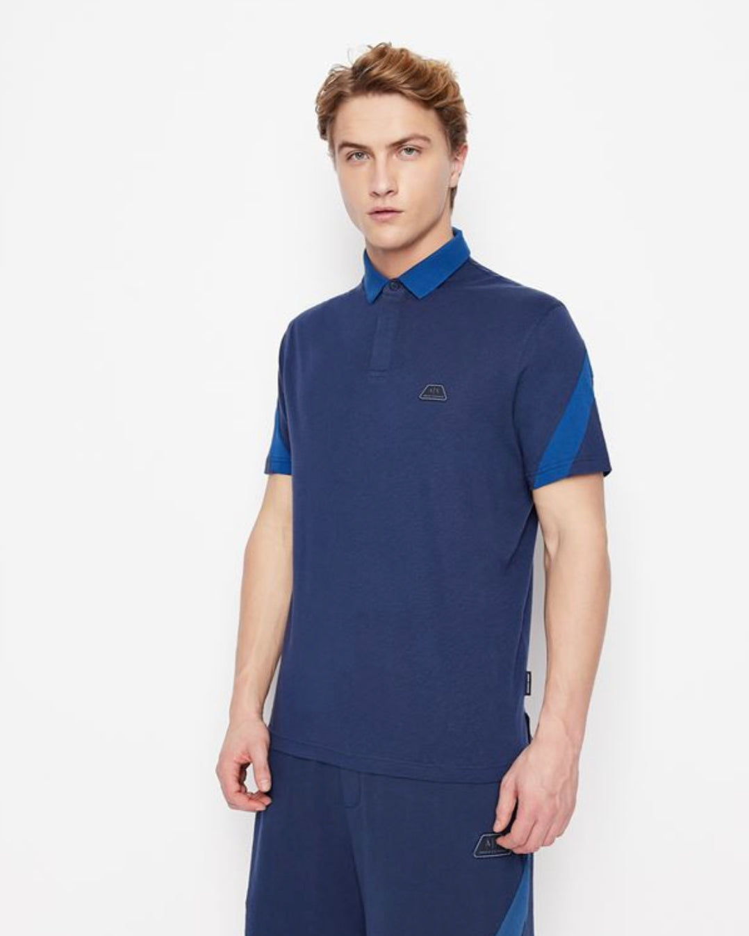 Armani Exchange Men's Navy Blue Polo Shirt - Classic Fit Casual Shirt for Work, Golf & Everyday Wear | Premium Cotton Comfort