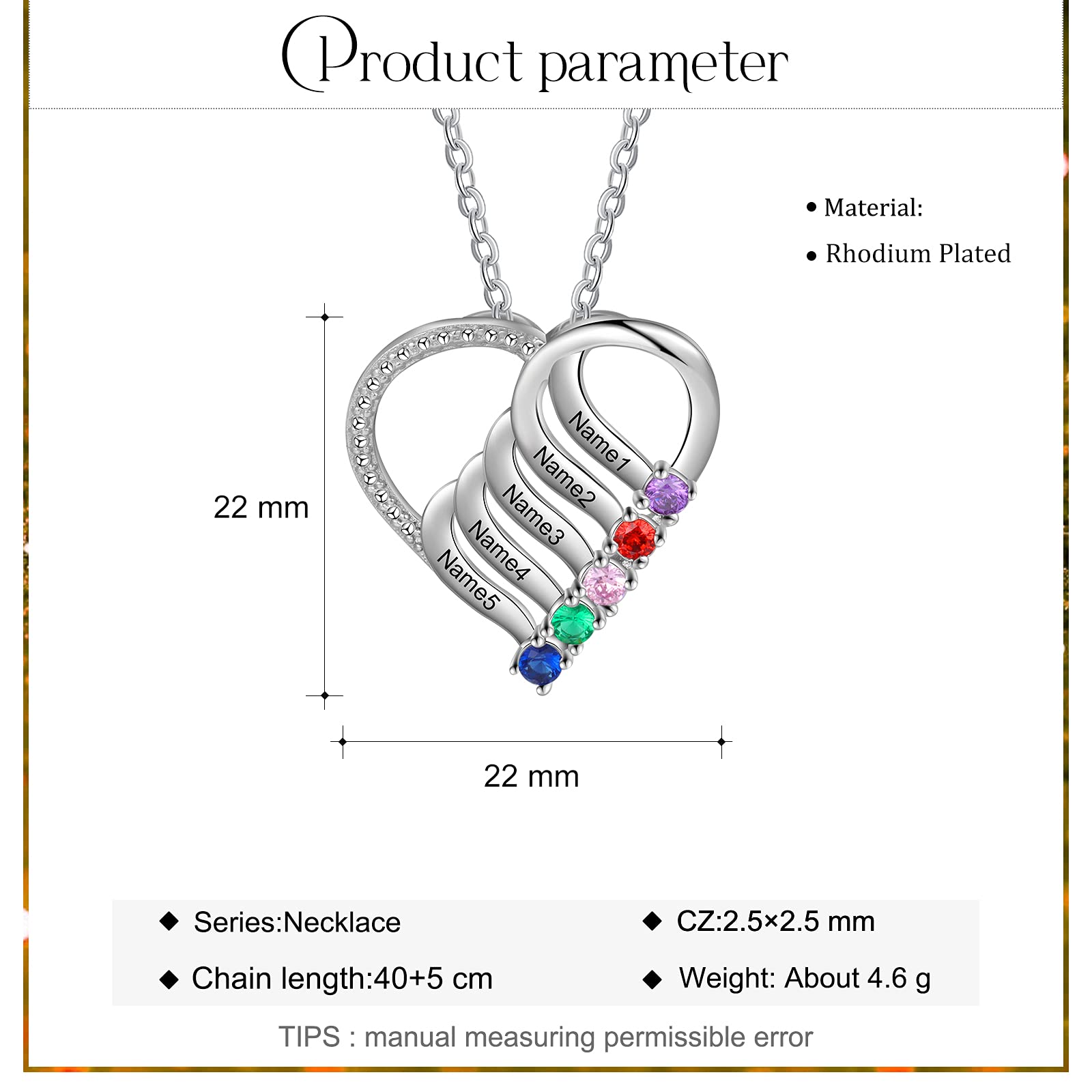 Personalized Mother's Necklace with Birthstones - Custom Name Pendant for Women | Birthday Gift for Mom & Daughter