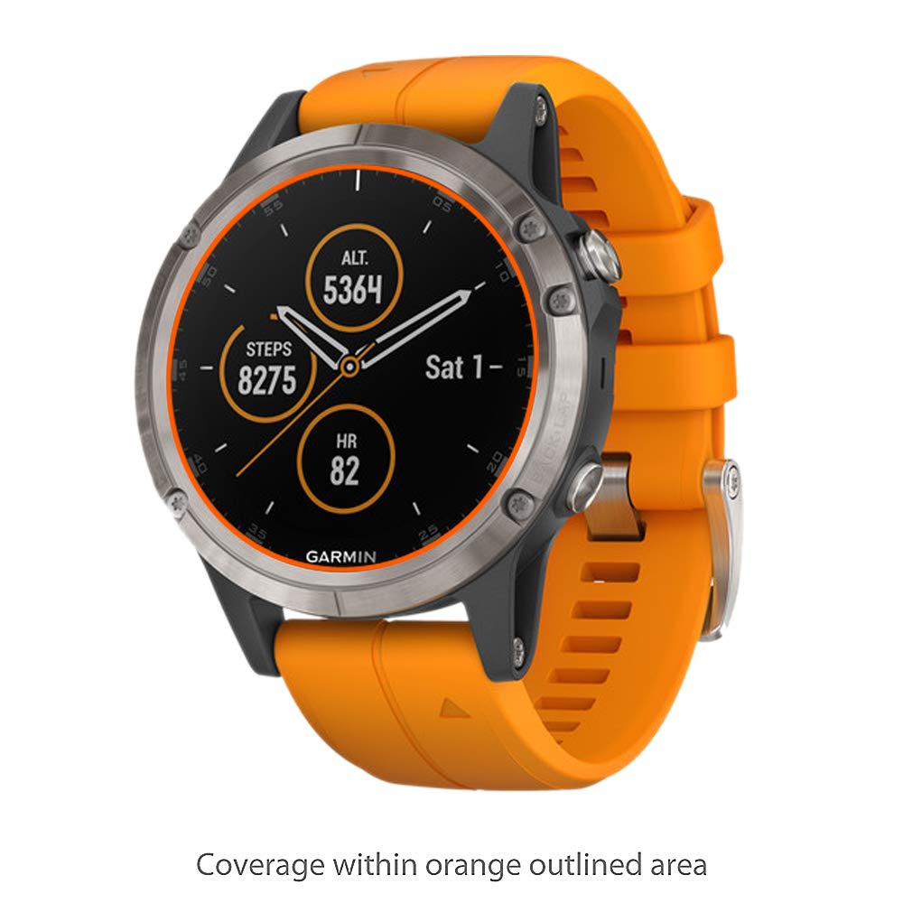 Garmin Fenix 5 Plus (47mm) Screen Protector - 9H Tempered Glass, Anti-Scratch, Bubble-Free, HD Clear Touch Protection for Outdoor Sports & Fitness Tracking