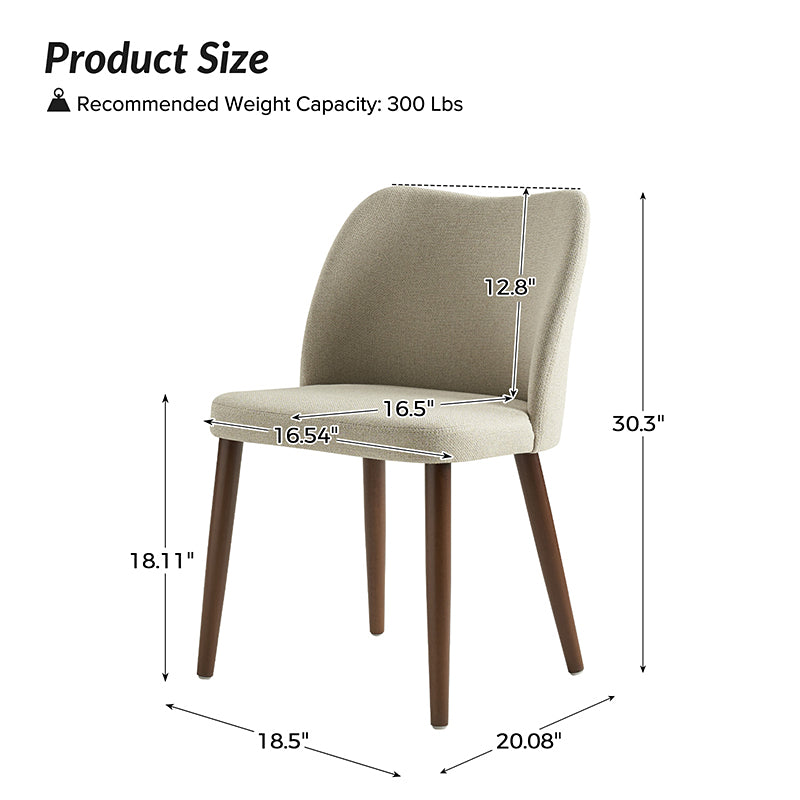 Mid Century Modern Upholstered Dining Chairs - Diana Collection | Stylish Upholstered Side Chairs for Kitchen, Dining Room & Office | Comfortable & Elegant Seating Solution