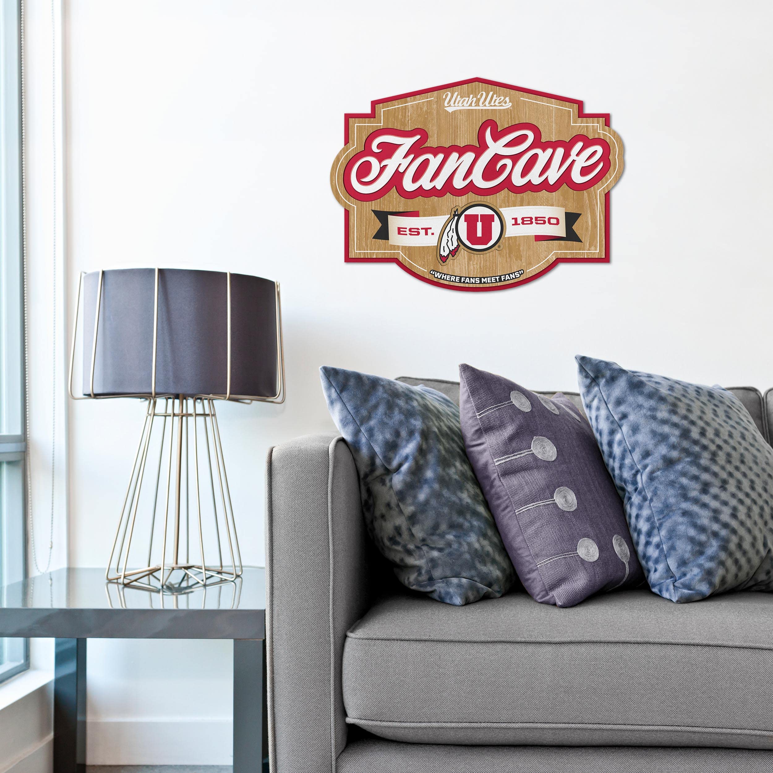 YouTheFan NCAA College Sports Fan Cave Sign - Perfect for Game Room, Man Cave, and Tailgating Decor