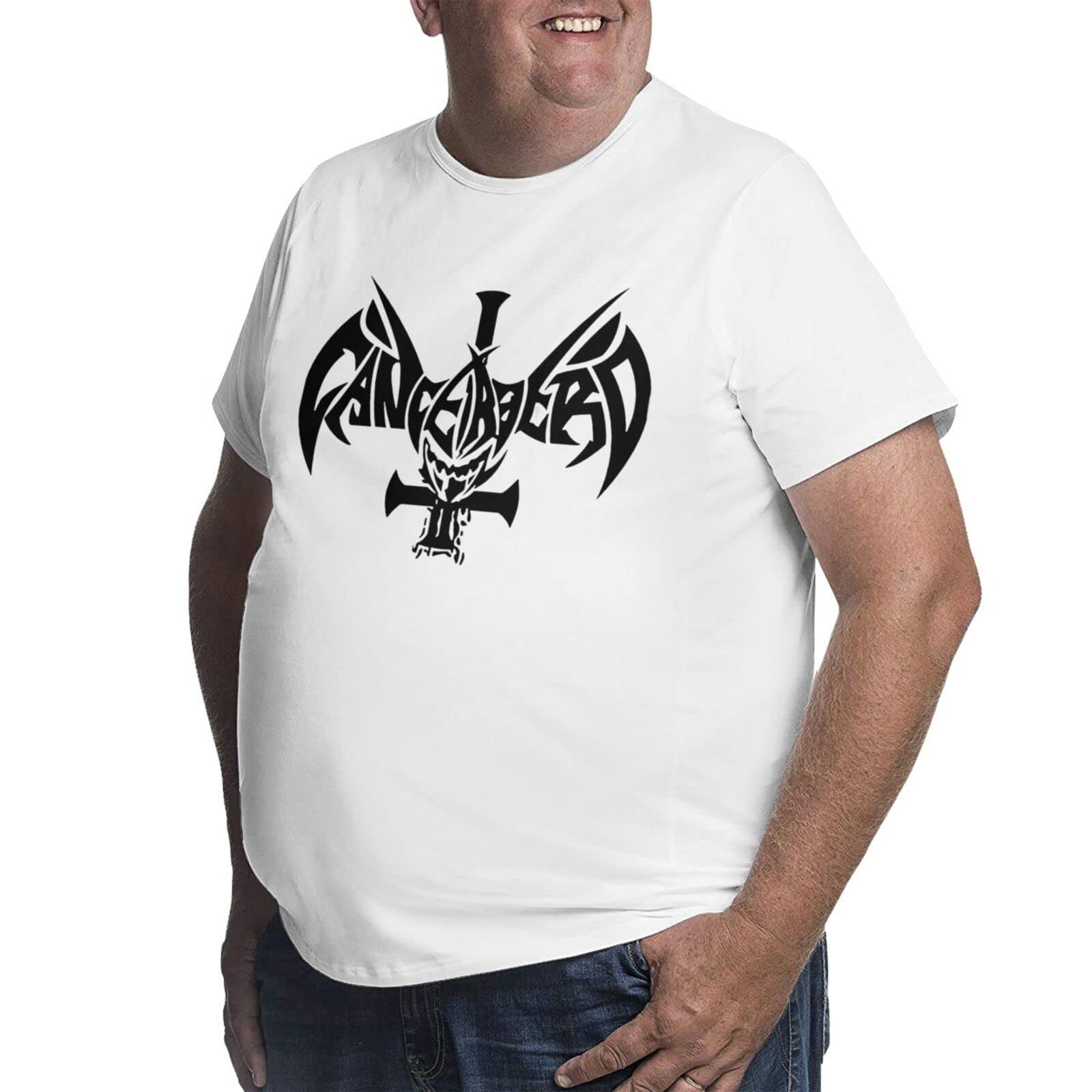 Canserbero Logo Oversized Cotton T-Shirt for Men - Big & Tall Short Sleeve Tee in White | Perfect for Casual Wear, Street Style & Hip-Hop Fans