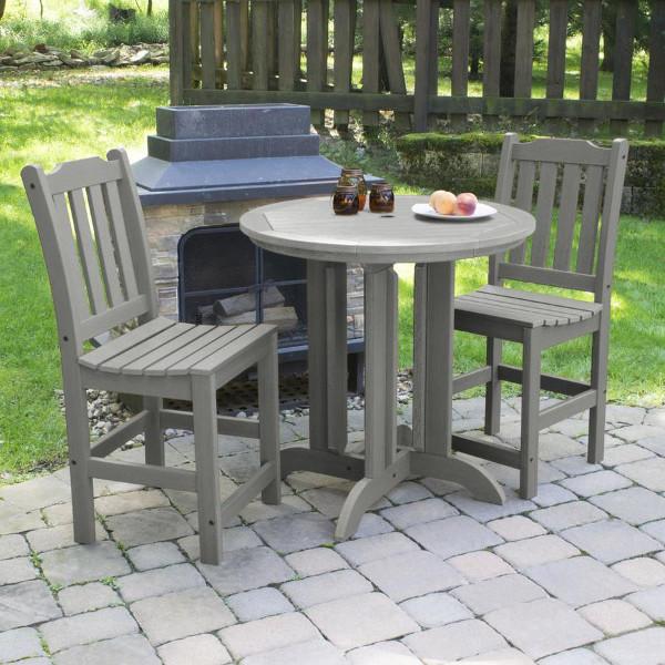 Lehigh 3-Piece Round Counter Height Outdoor Patio Dining Set with Weather-Resistant Chairs - Perfect for Backyard, Garden, and Poolside Entertaining