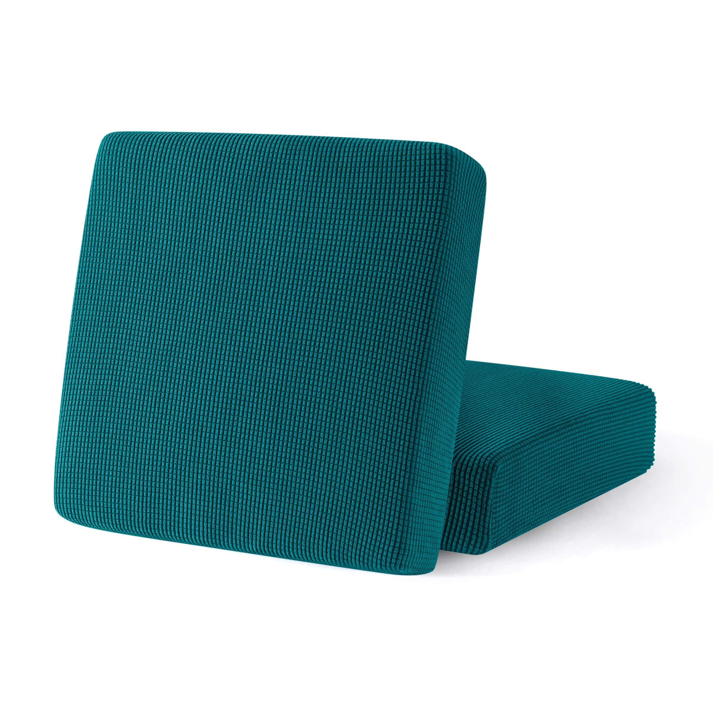 SUBRTEX Stretch Couch Cushion Covers - Elastic Spandex Slipcovers for Sofa, Loveseat, RV & Chair Seats - 2-Piece Set (Blue) - Perfect for Home, Office & Travel Protection