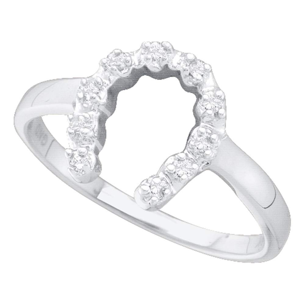 Sonia Jewels 14K White Gold Round Diamond Horseshoe Fashion Ring - Channel Setting (0.05 cttw) | Elegant Jewelry for Women, Perfect Gift for Anniversary, Birthday & Special Occasions