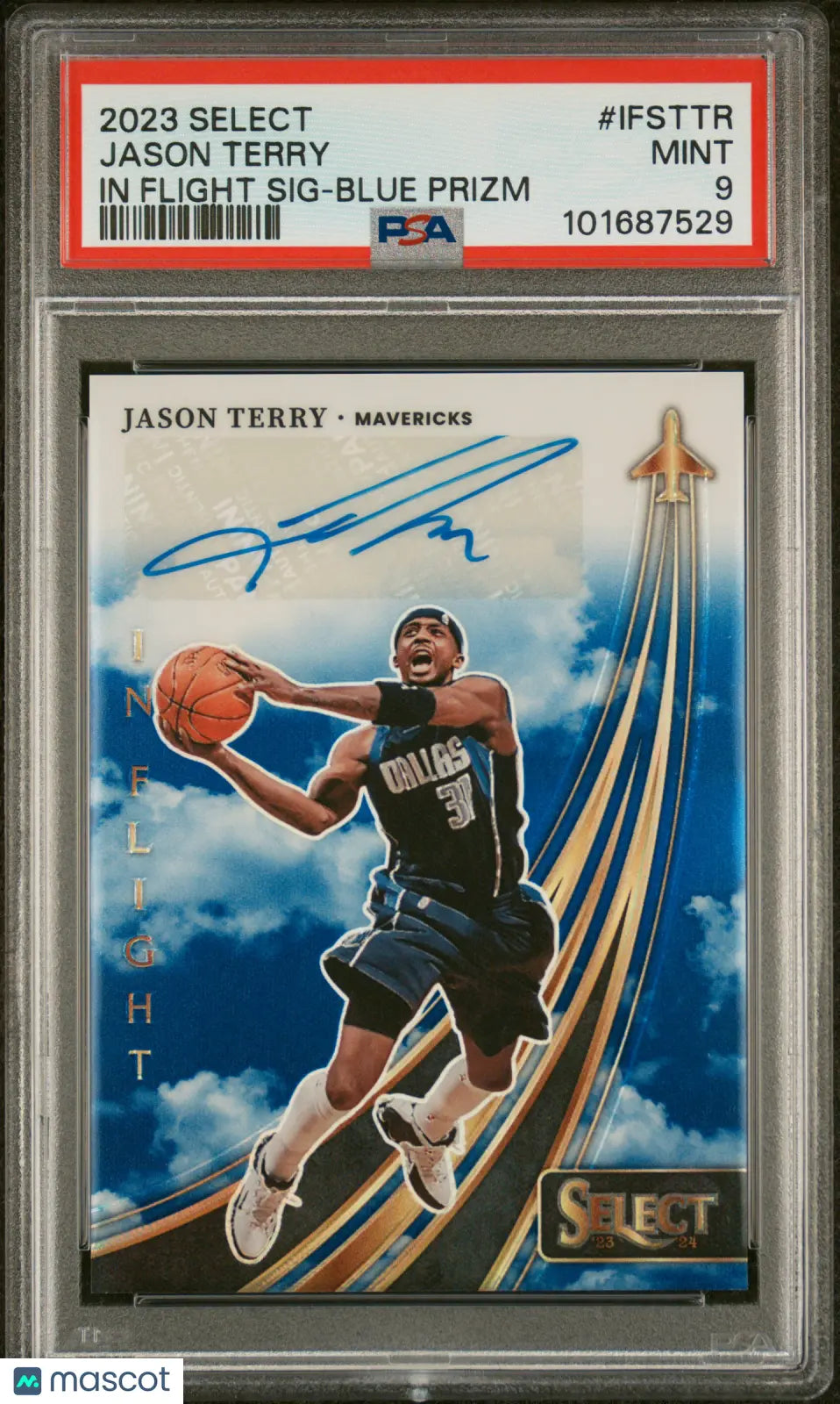 2023 Panini Select In Flight Blue Prizm Jason Terry Autograph Card PSA 9 /49 - Rare Basketball Memorabilia for Collectors & Fans