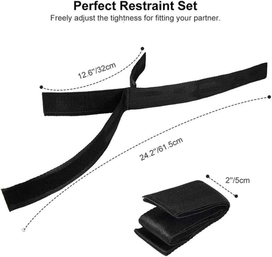 Premium Queen Size Under Mattress Bed Restraints Set - Adjustable Wrist & Ankle Cuffs with Spreader Bar for Couples Adult Play - Soft & Durable Bondage Straps for Enhanced Intimacy (Perfect for BDSM, Role Play & Spicing Up Your Bedroom Experience)