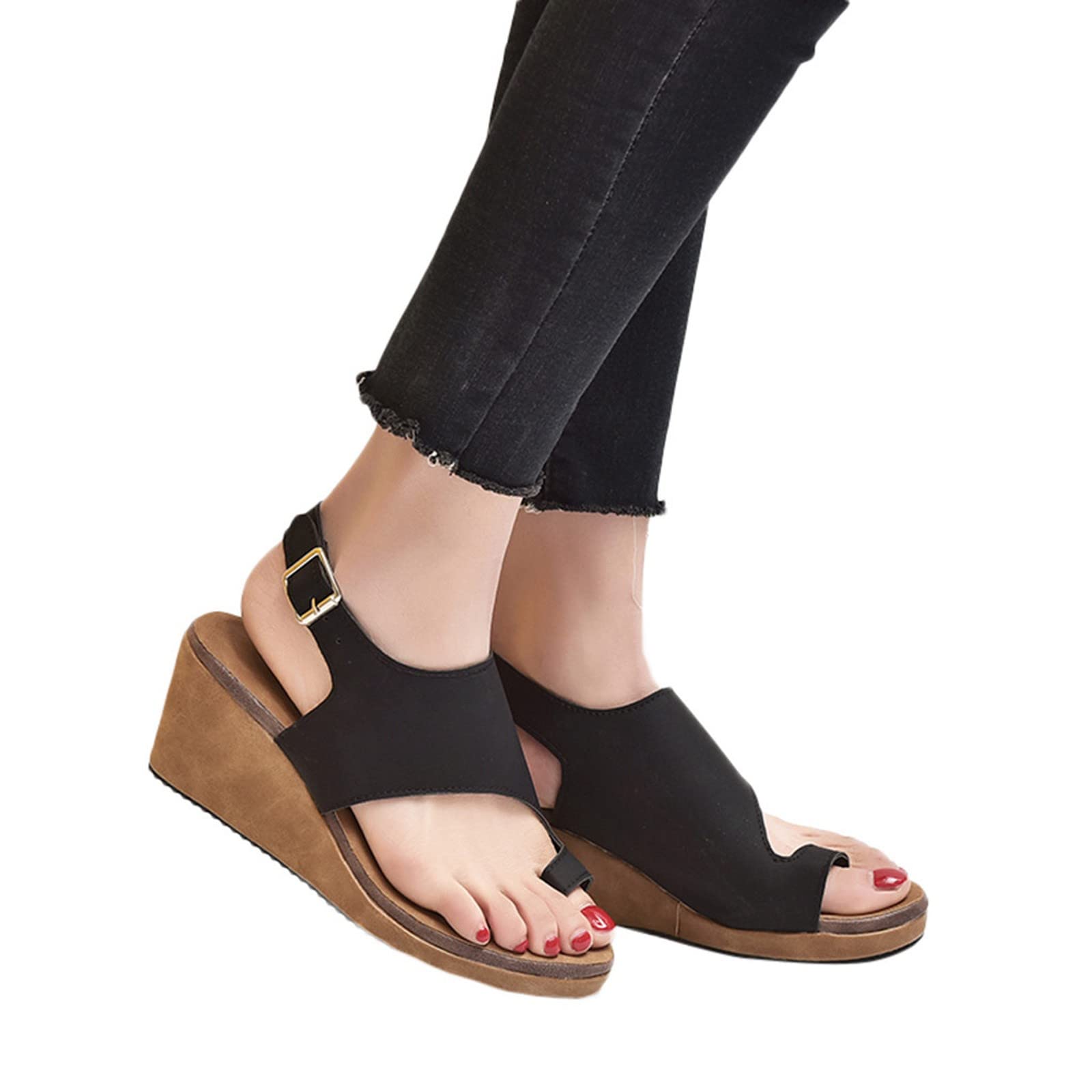Xiart Women's Low Wedge Heeled Sandals - Open Toe Comfortable Platform Sandals for Women | Perfect for Summer, Beach, Casual Outings and Fashion Looks