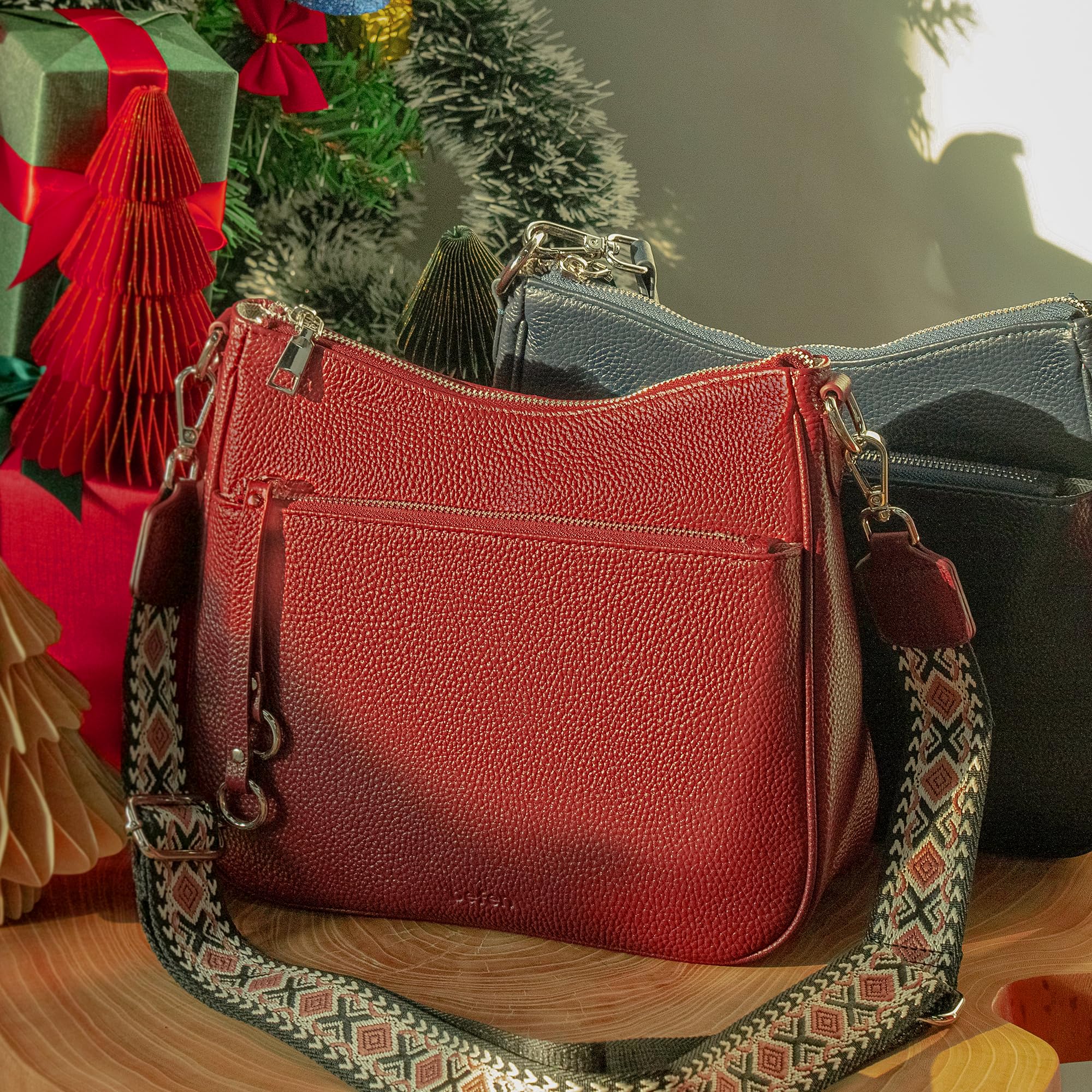 Befen Genuine Leather Crossbody Bags for Women - Adjustable Shoulder Strap Travel Hobo Purse - Perfect for Daily Use, Work, Shopping & Weekend Getaways