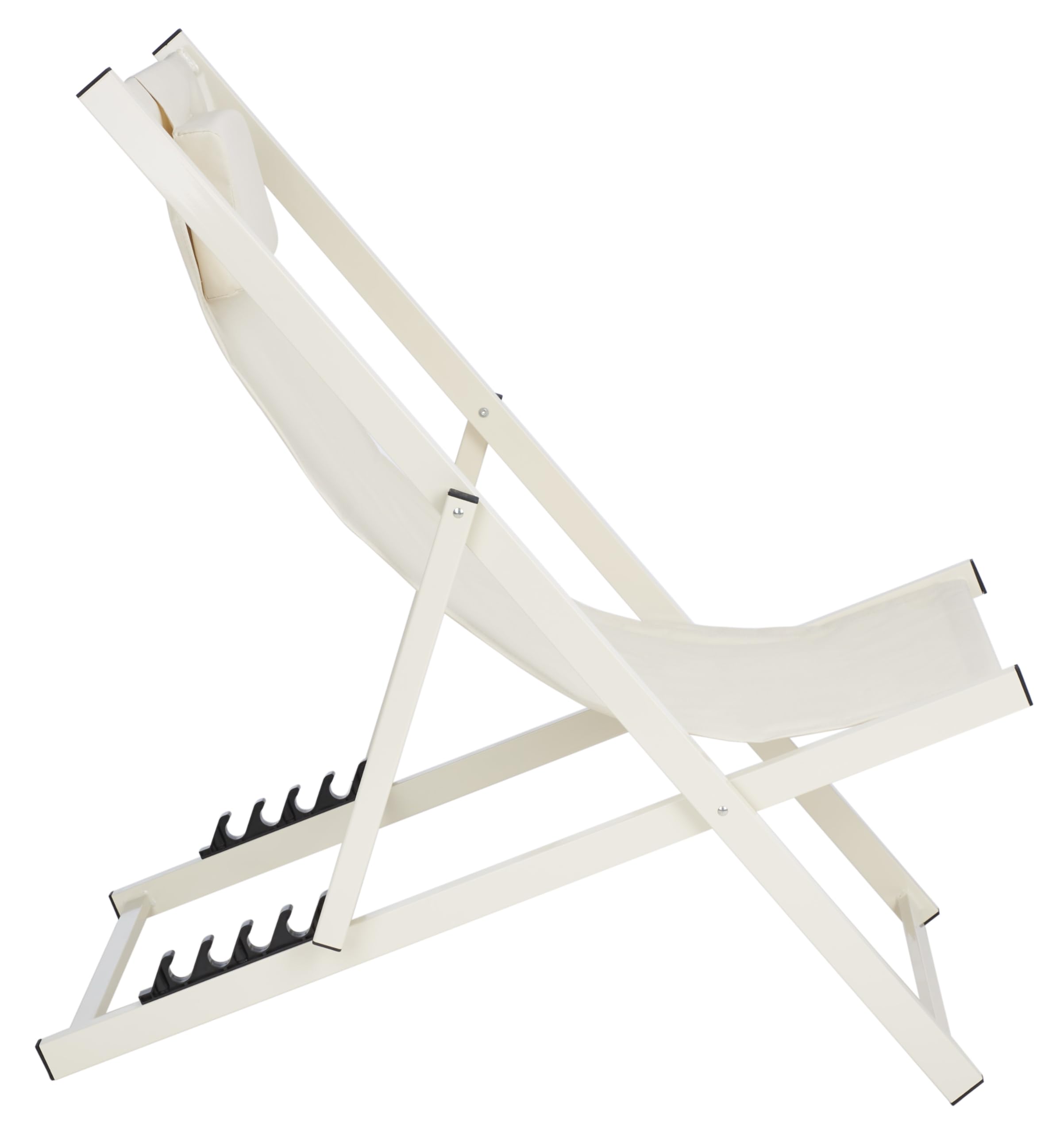 Safavieh PAT9039A-SET2 Outdoor Folding Sling Chairs Set of 2 - Adjustable, Beige, Fully Assembled - Perfect for Patio, Poolside, Garden & Backyard Relaxation