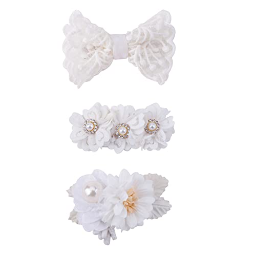 3pcs Floral Hair Clips Set - Elegant Bowknot Hair Accessories with Alligator Clips for Baby Girls, Toddlers & Teens | Perfect for Parties, Weddings & Daily Wear | Cute Gift Idea by mligril