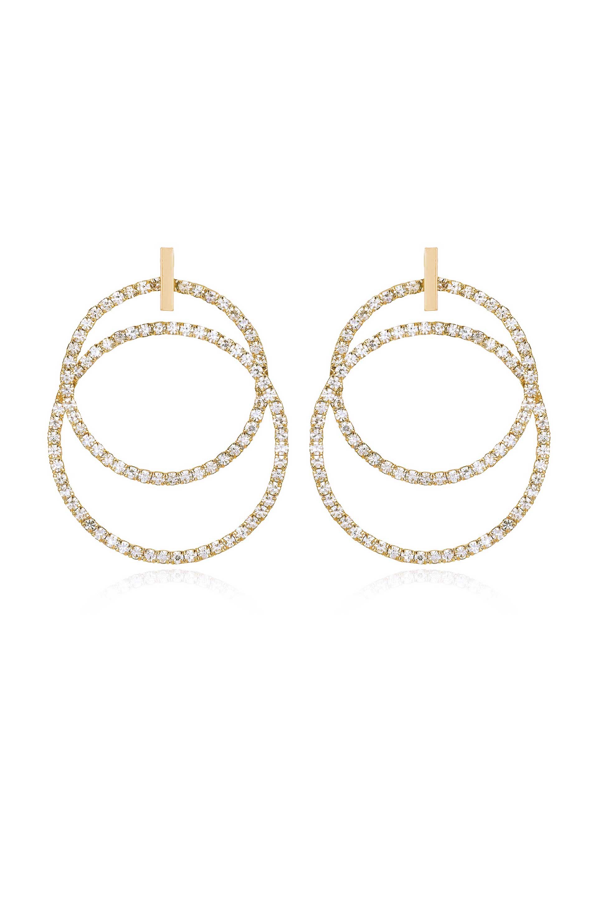 Elegant Crystal Dangle Hoop Earrings for Women - Sparkling Statement Jewelry for Party, Wedding & Evening Events