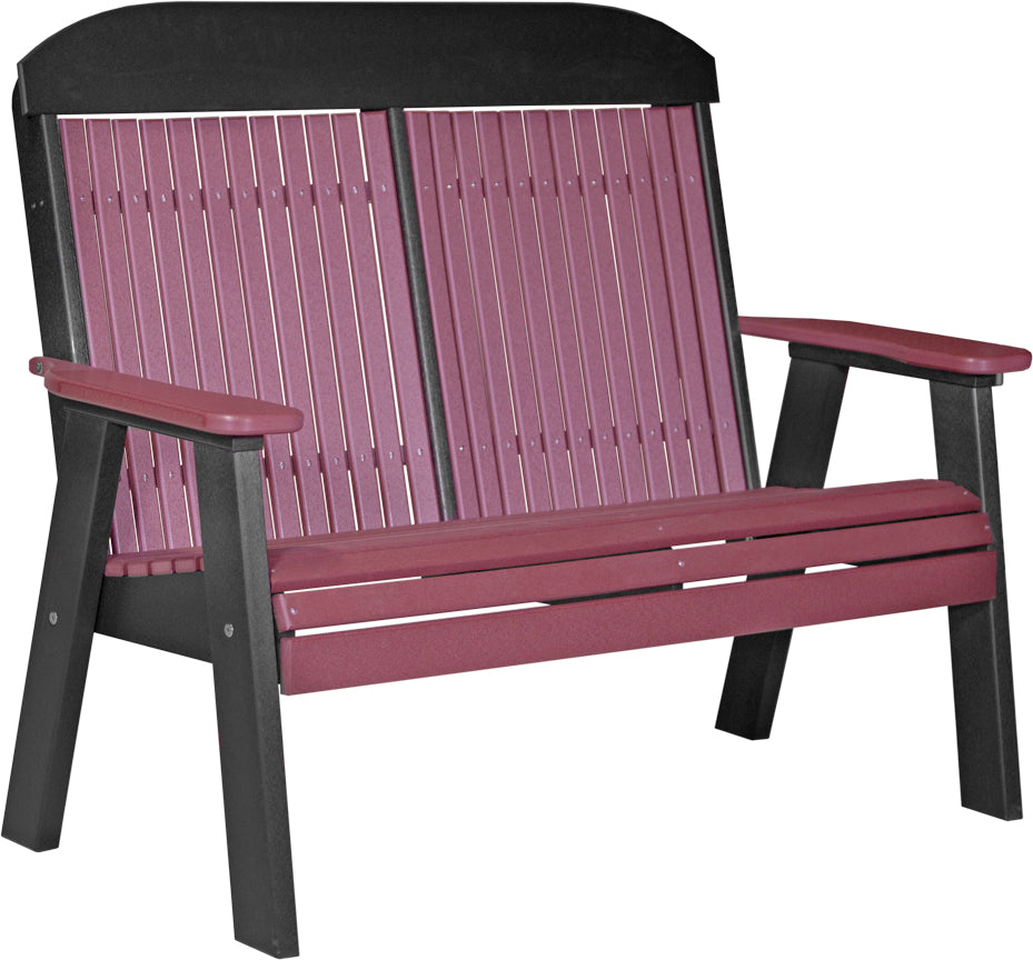 LuxCraft 4-Foot Classic Wooden Bench - Sturdy Indoor/Outdoor Garden, Patio, and Entryway Seating Furniture for Home Decor