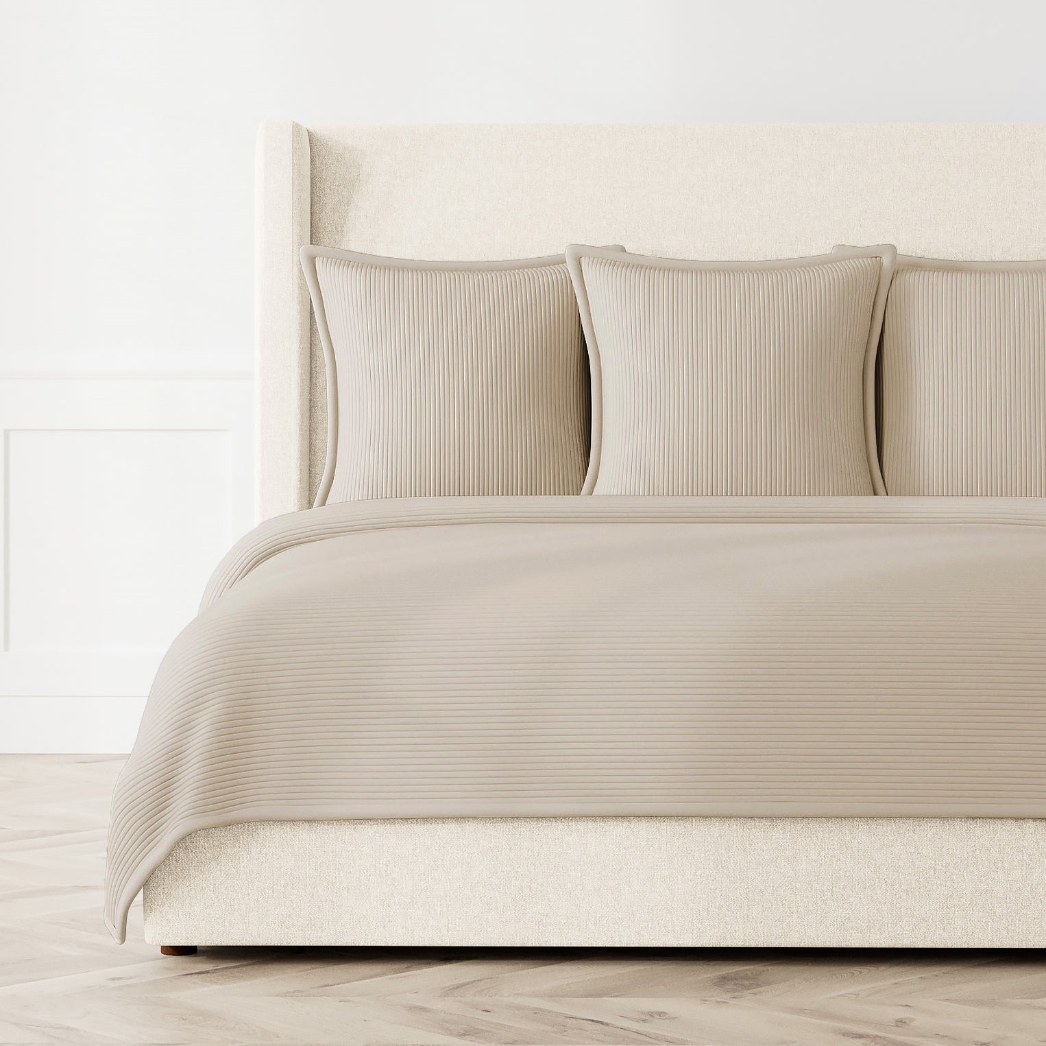 Premium Taupe Linea Coverlet Set - Soft & Breathable Bedding for All Seasons - Perfect for Master Bedrooms, Guest Rooms & Cozy Home Decor