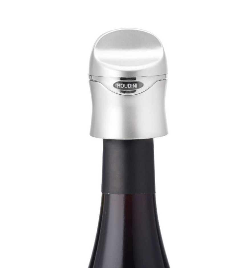 Houdini Wine and Champagne Bottle Stopper Seal Preserver - Keep Bubbles Fresh for Parties, Gifts, and Home Bars