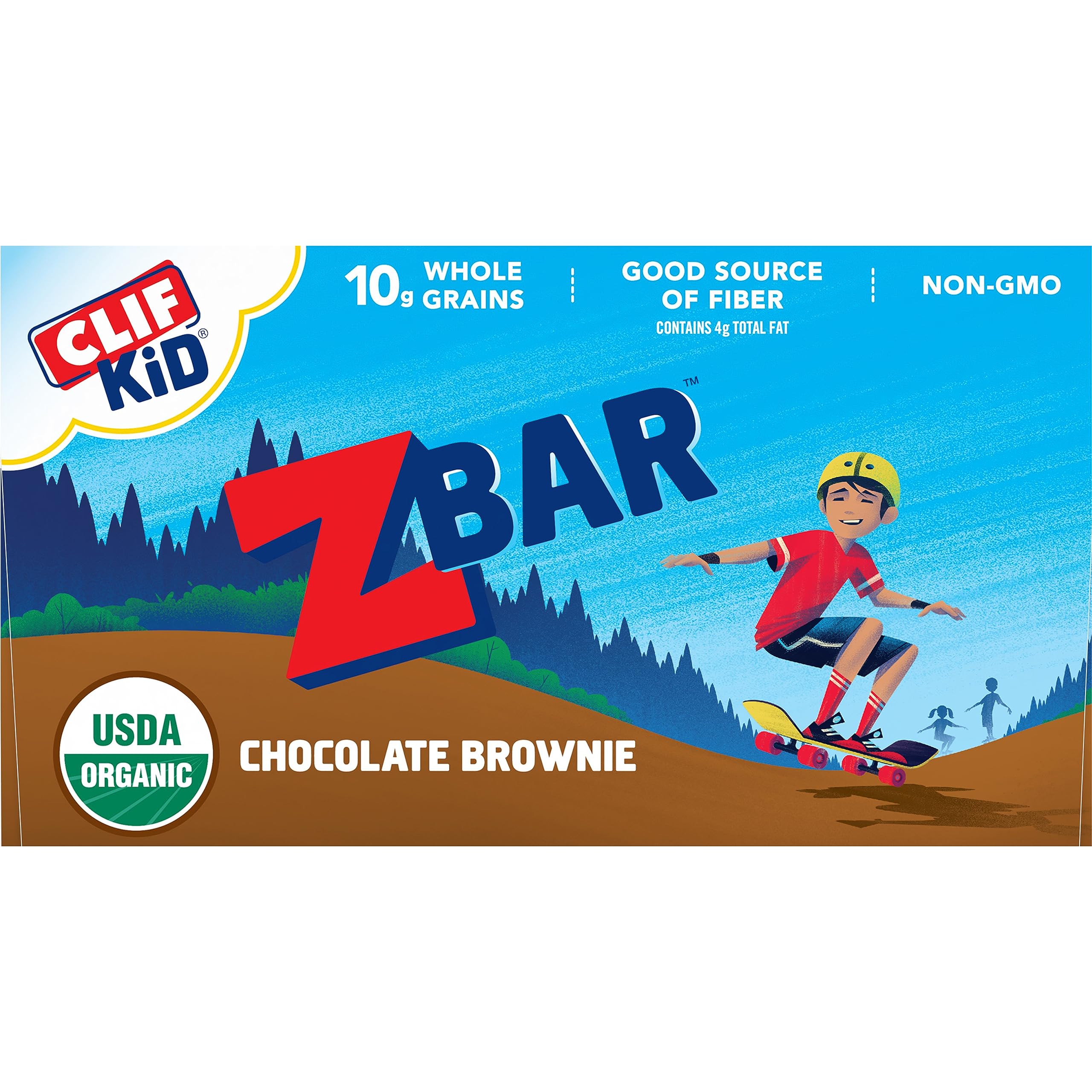 CLIF Kid Zbar Chocolate Brownie - Organic Whole Grain Snack Bars for Kids Lunch & Outdoors