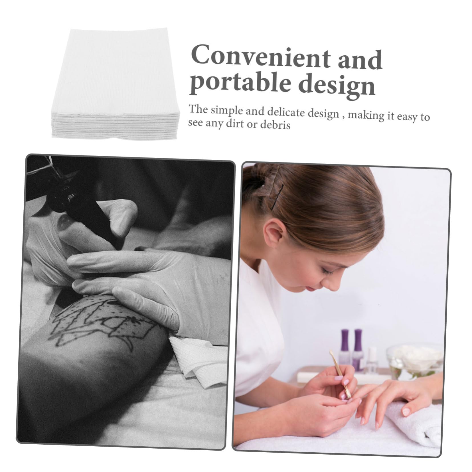 Premium Microblading Tattoo Cleaning Towels - 125 Pack of Highly Absorbent, Sanitary Disposable Wipes for Tattoo Aftercare & Studio Hygiene