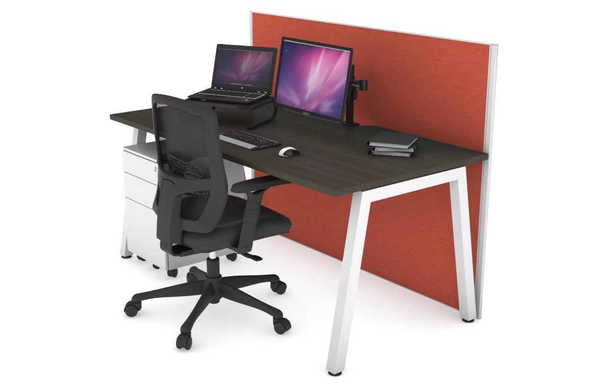 Horizon Quadro A Legs Office Desk - 1600L x 800W with Cable Management Scallop | Modern Workstation for Home Office, Study Room & Small Business Spaces
