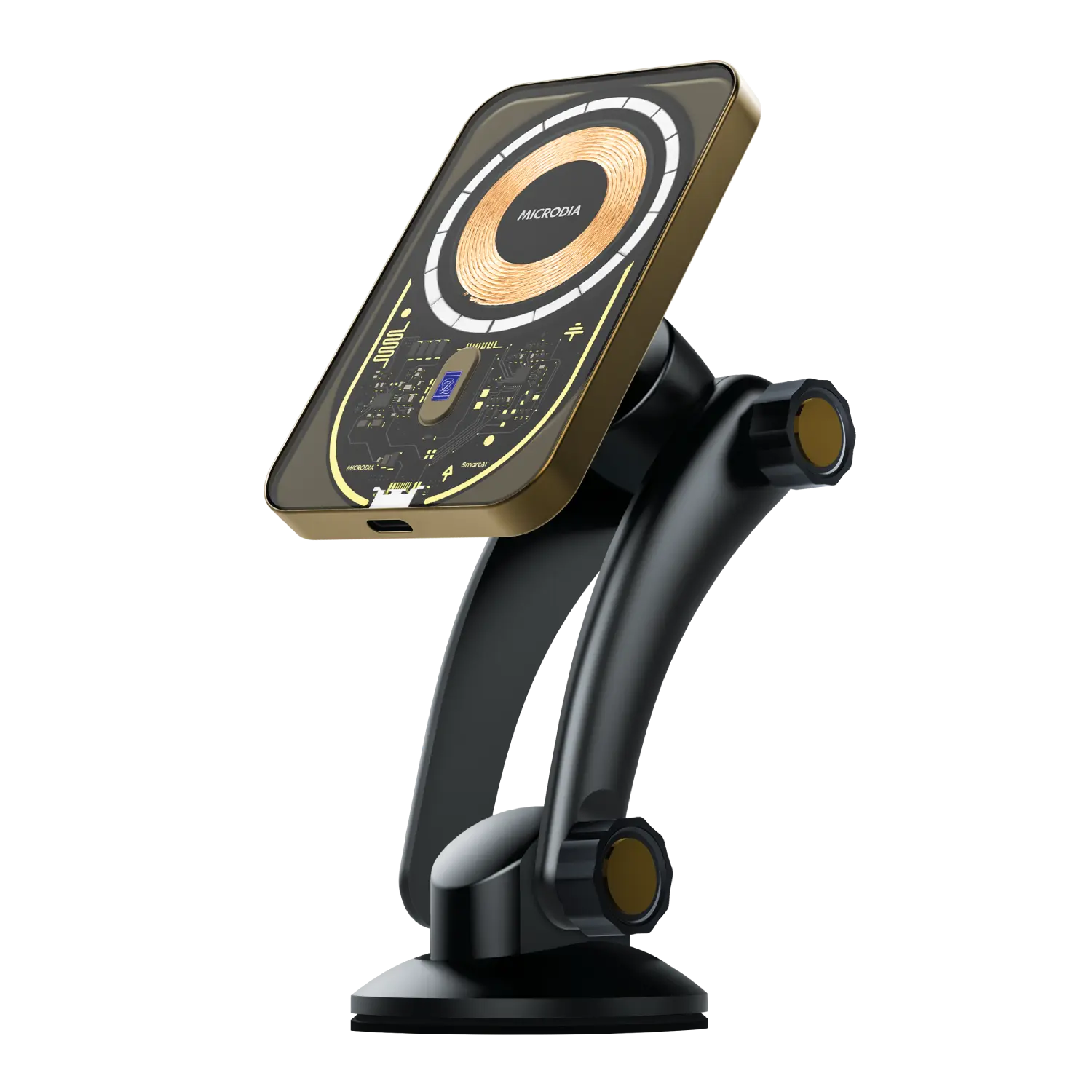 MICRODIA SNAPDrive™ Visi.Phantom Wireless Car Charger - Fast Qi Charging for iPhone & Android - Perfect for Road Trips & Commuting