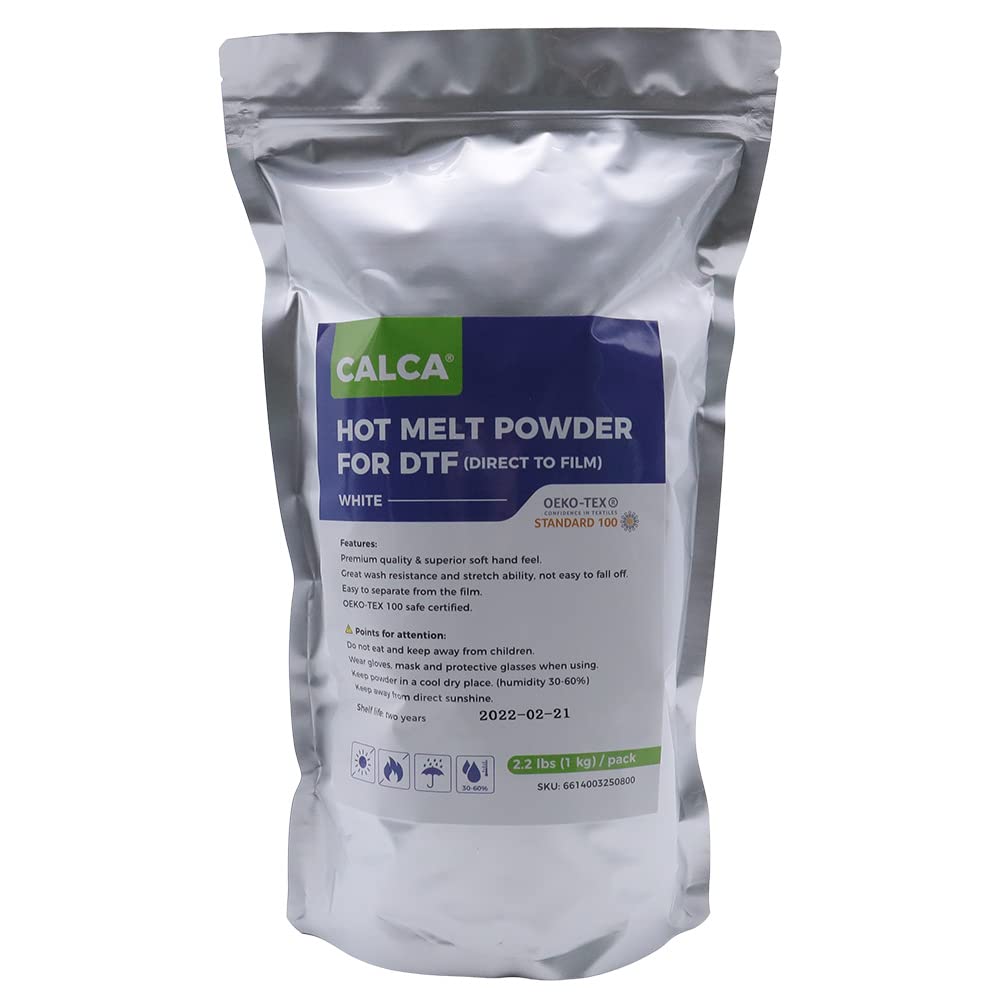 Premium DTF Transfer Powder for DTF & DTG Printers - 2.2lbs (35.2oz) Hot Melt Adhesive TPU Powder - White Medium Grade - Perfect for T-Shirt Printing, Custom Apparel & Fabric Transfers