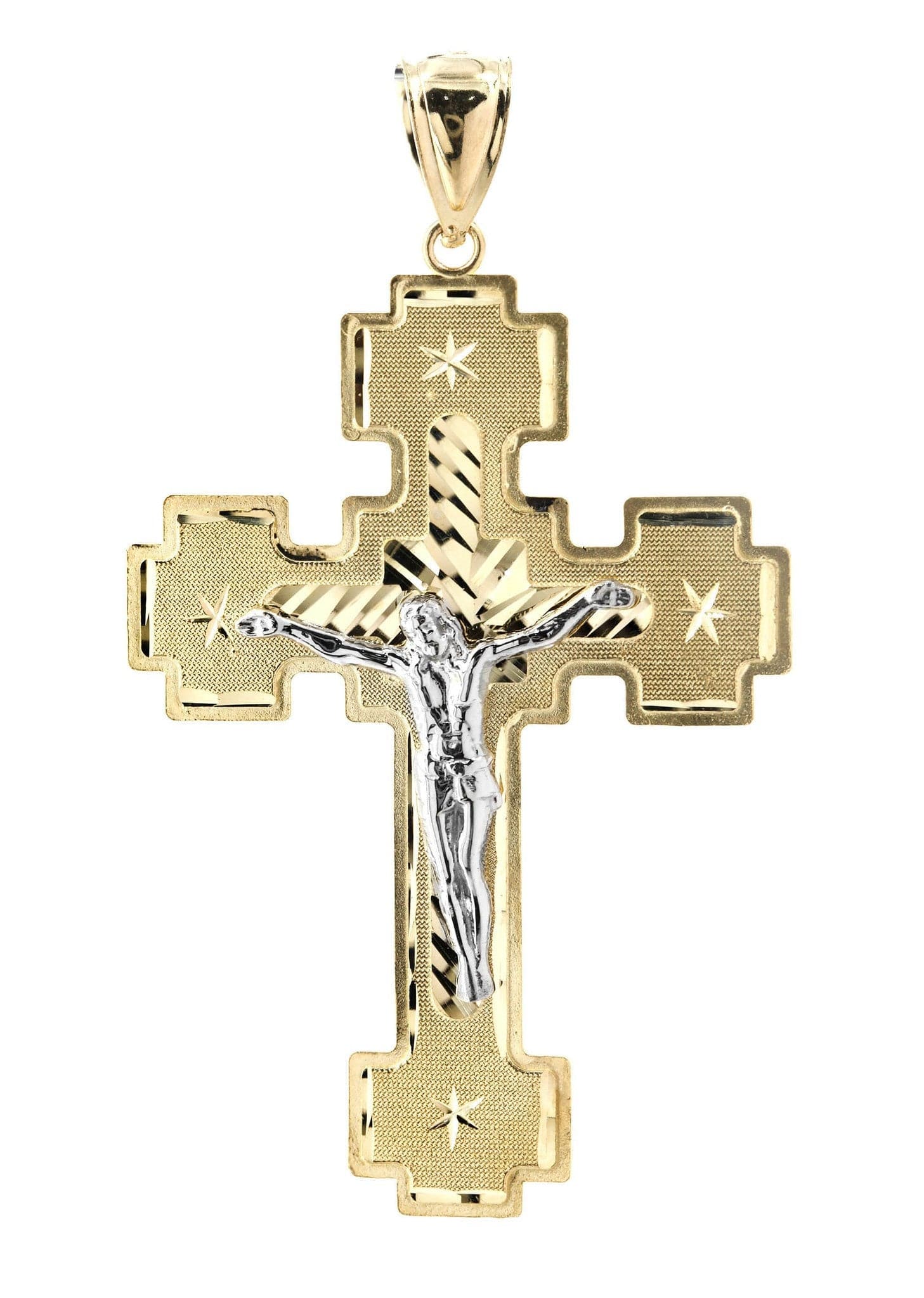10K Gold Cross Pendant for Women & Men - 7.1 Grams Religious Jewelry Gift for Baptism, First Communion & Everyday Wear
