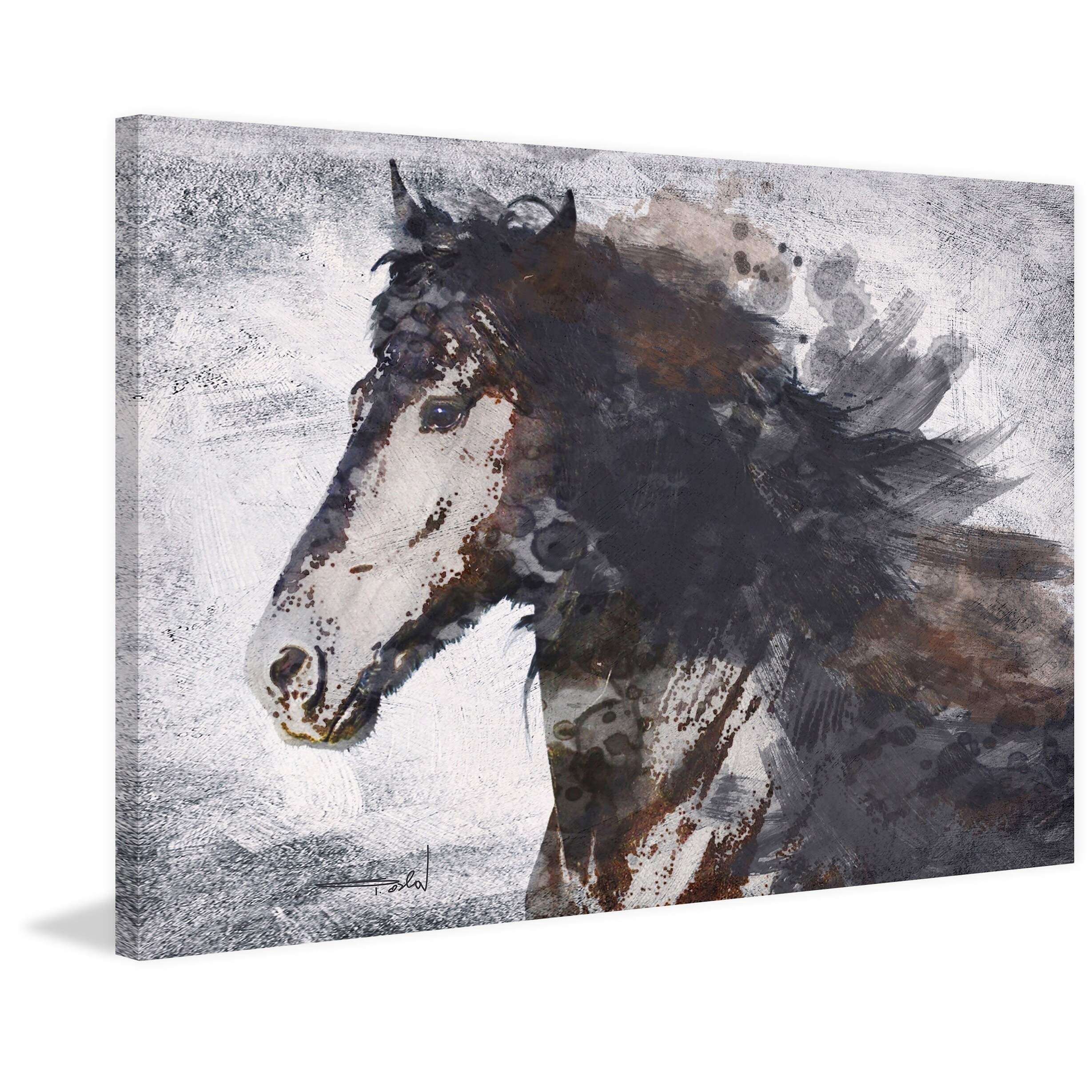 Handmade Equine Beauty Print on Wrapped Canvas 45x30 - Marmont Hill Wall Art for Living Room, Bedroom & Office Decor