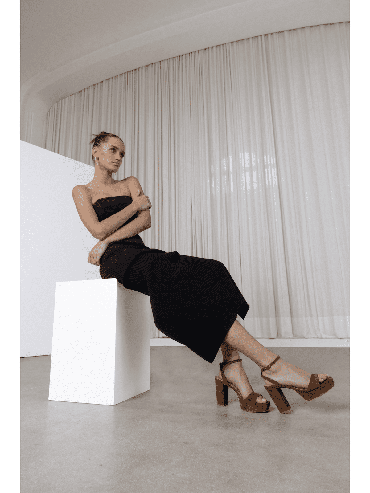 Orion Platform Heels for Women - Coffee Suede High Heels, Comfortable & Stylish Shoes for Party, Wedding, and Night Out