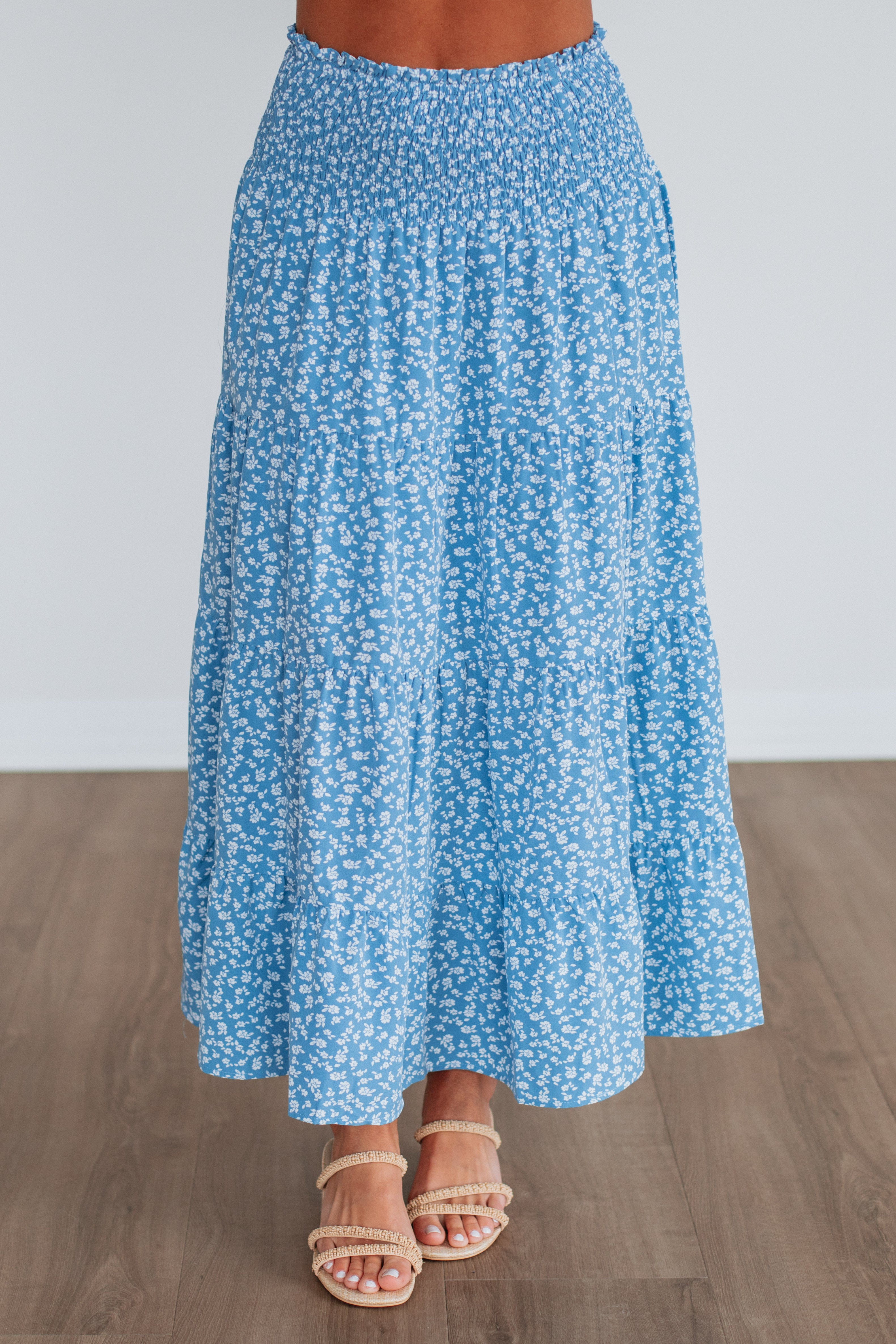 Elissa Floral Skirt for Women - A-Line Summer Midi Skirt with Pockets - Boho Flowy Skirt for Beach, Vacation, and Casual Outfits