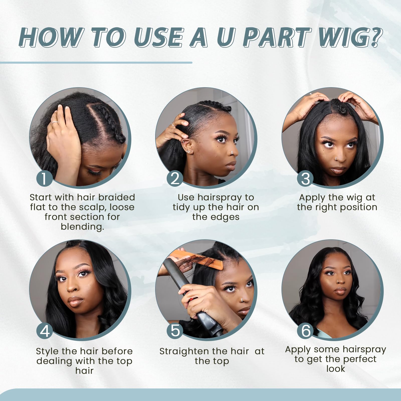 RUNATURE 16 Inch U Part Human Hair Wig - Blonde Highlight Half Wig with 150% Density, Remy Hair, Glueless Clip-in U Shape Extensions | Perfect for Daily Wear, Parties, Cosplay & Special Occasions