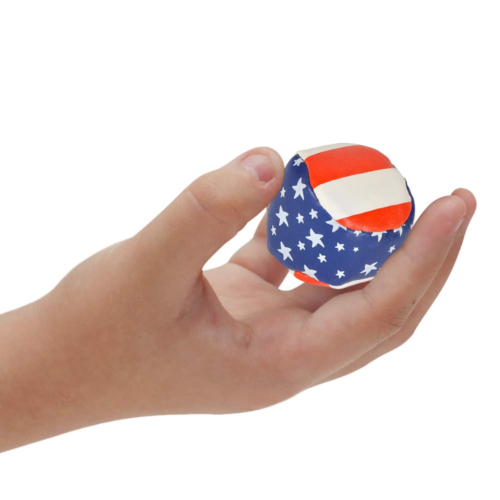 ArtCreativity Patriotic Juggling Balls Set - 3 Soft American Flag Themed Balls for Kids & Adults Beginners - Red White & Blue 4th of July Party Supplies - Perfect for Independence Day Celebrations, Outdoor Games & Circus Skill Practice