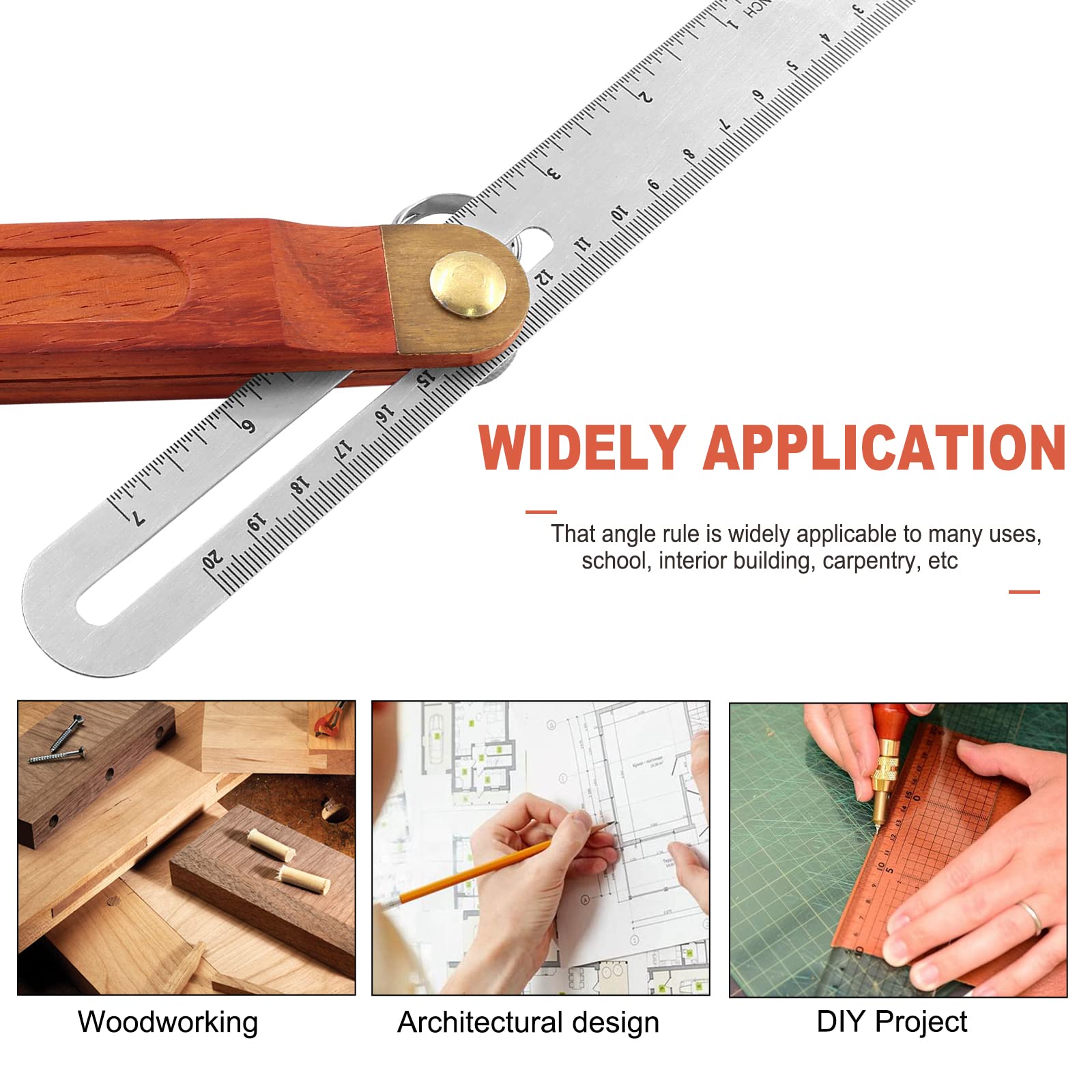 9 Inch T-Bevel Angle Finder Sliding Gauge - Adjustable Ruler Protractor with Hardwood Handle & Metric Marks - Perfect for Woodworking, Carpentry, and DIY Projects