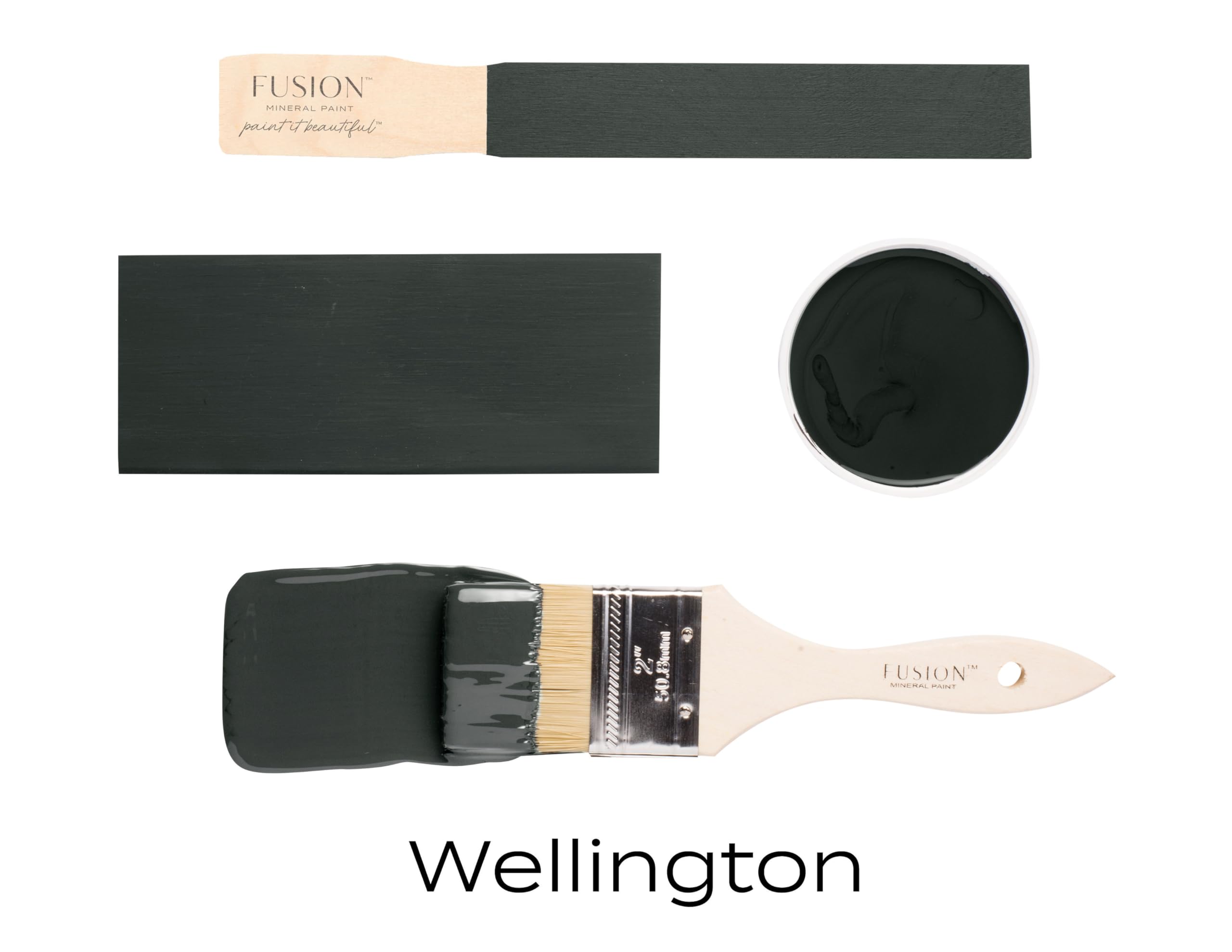 Fusion Mineral Paint - Premium Chalk-Based Paint (500ml, Wellington) for Furniture, Cabinets & Home Decor DIY Projects