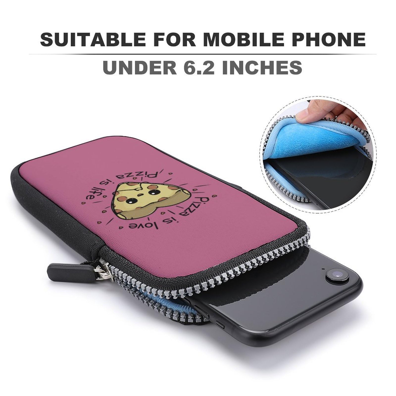 **Waterproof Crossbody Phone Bag for iPhone & Android - Mini Smartphone Wallet Purse for Women & Men - Perfect for Pizza Lovers, Outdoor Activities & Daily Use**