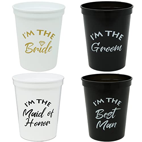 4 - I'm the - Bride (White/Gold), Groom, Maid of Honor, Best Man Pack