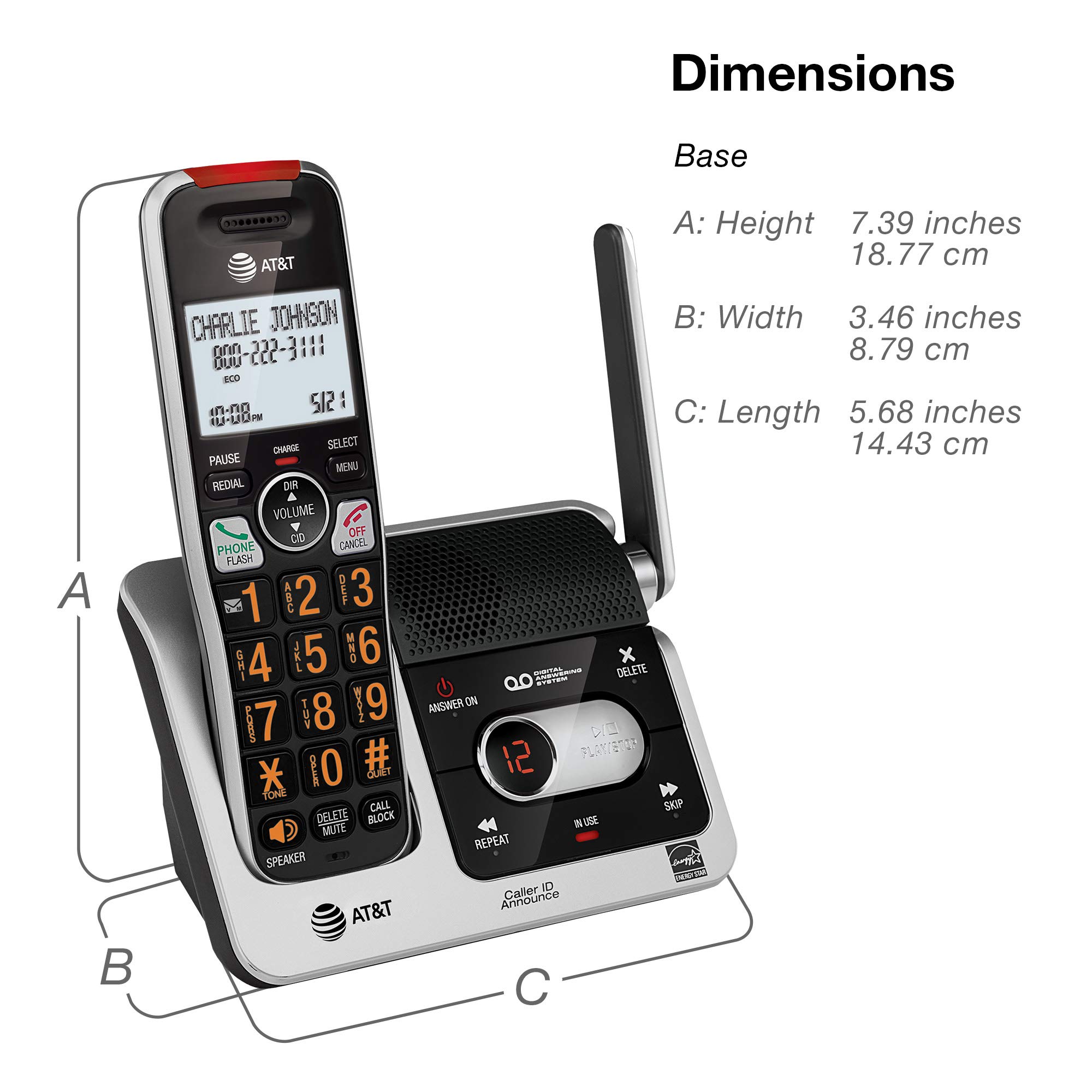 AT&T BL102-2S 2-Handset Cordless Phone with Digital Answering System, 2