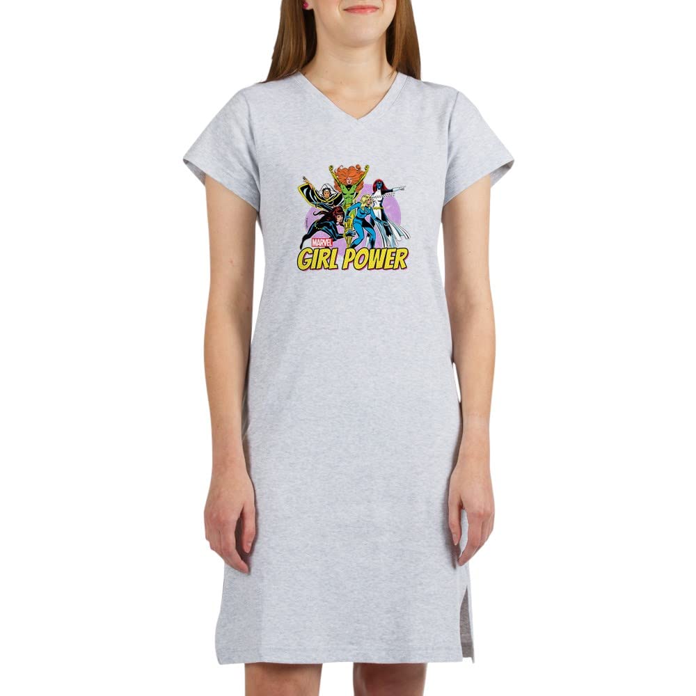 Marvel Girl Power Nightshirt - Women's Superhero Sleepwear & Lounge Tee for Marvel Fans | Perfect for Sleepovers, Movie Nights & Casual Wear