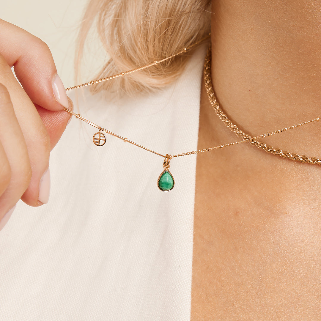 Malachite Trove Charm Necklace - Handmade Gemstone Jewelry for Women, Boho Style Healing Crystal Pendant - Perfect for Meditation, Yoga & Spiritual Gifts