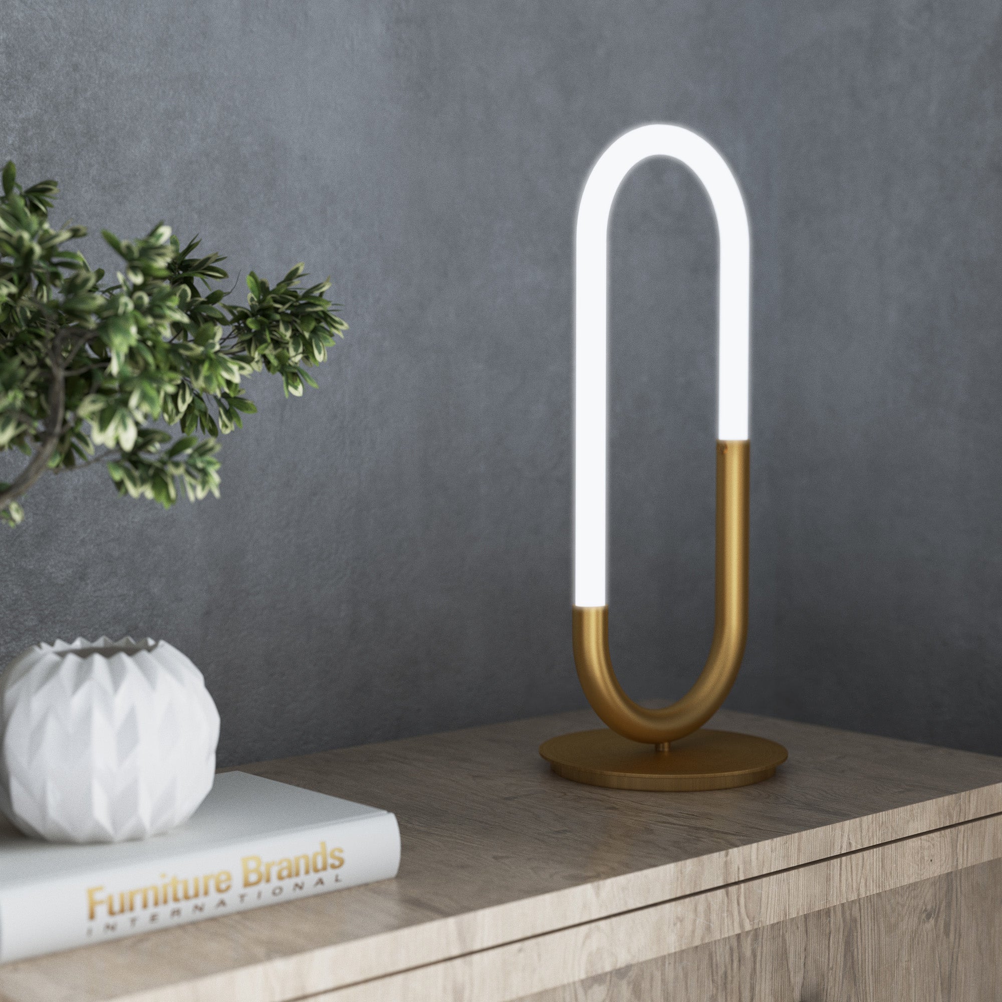 Huron Table Lamp - Modern LED Desk Light with Adjustable Brightness for Home Office, Bedroom & Reading
