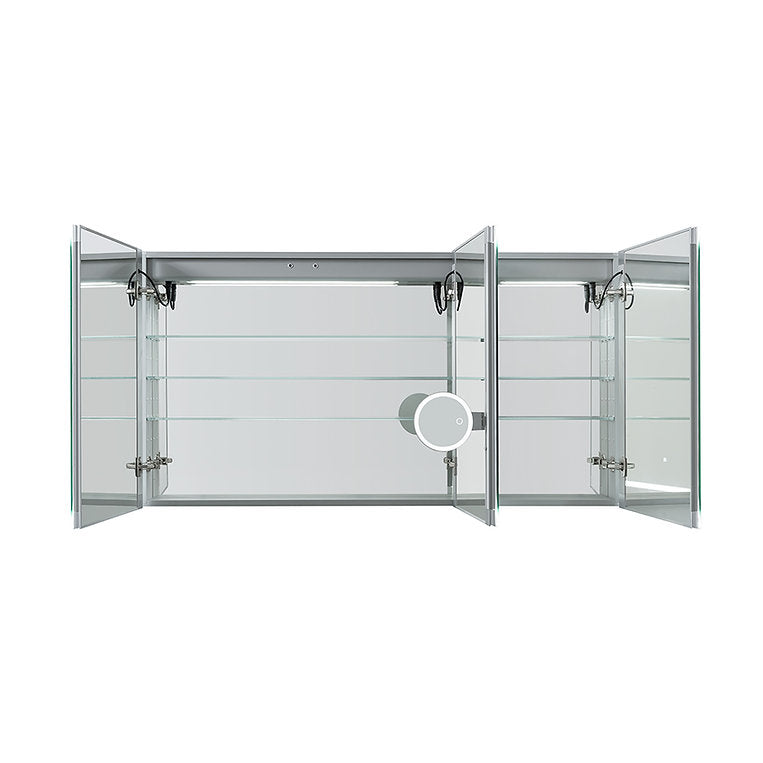 Aquadom Signature Royale 60x36 Inch LED Lighted Triple Door Bathroom Medicine Cabinet - Perfect for Modern Bathrooms, Vanities & Home Decor