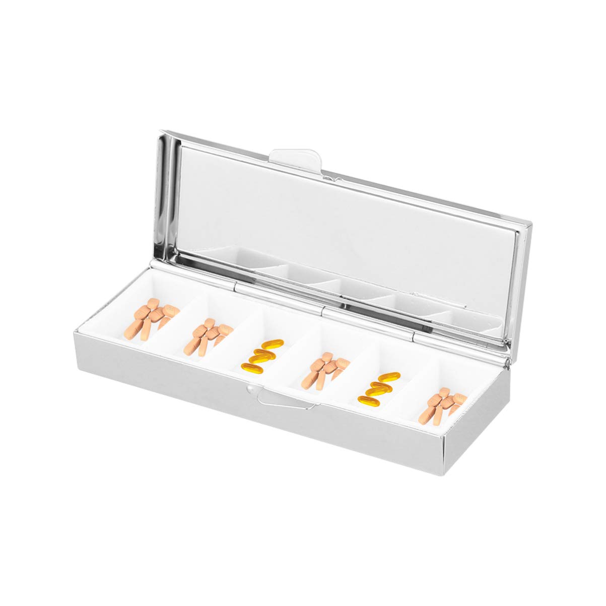 Healifty Stainless Steel Pill Organizer Box - Waterproof Weekly Pill Case Dispenser with Secure Lock - Perfect for Travel, Camping, Hiking & Daily Medication Storage