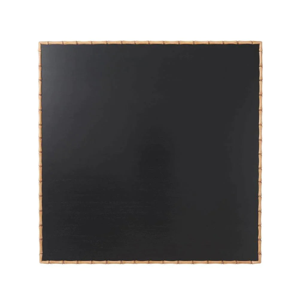 Stylish Cristina Faux Bamboo Frame Black Coffee Table - Modern Living Room Centerpiece for Home Decor