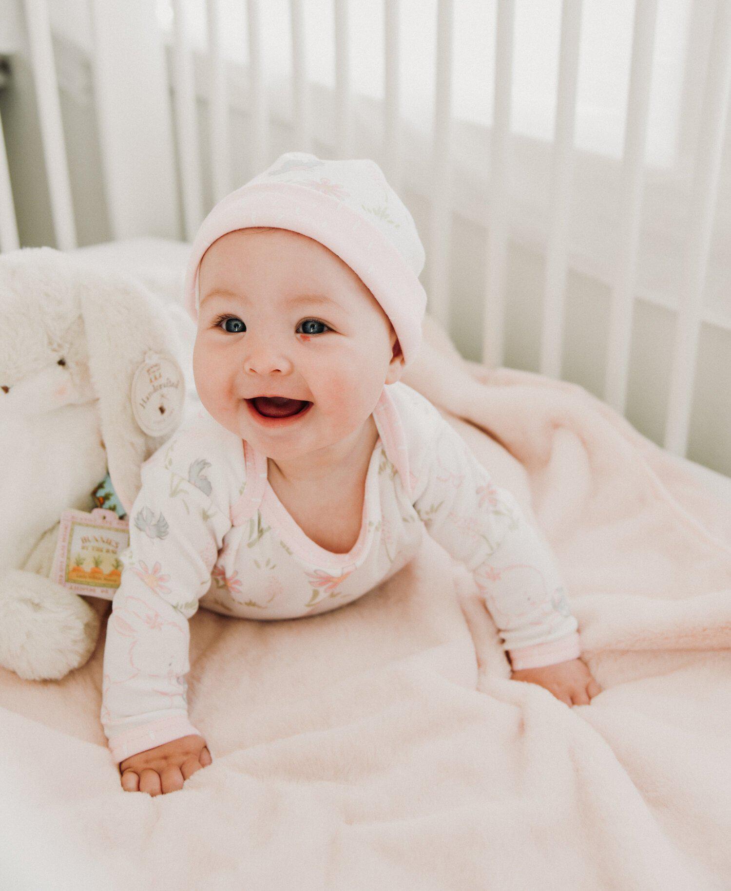 Newborn Friendship Blossom Knotty Gown and Hat Set - Baby Girl Outfit for Photoshoot, Christening & Special Occasions