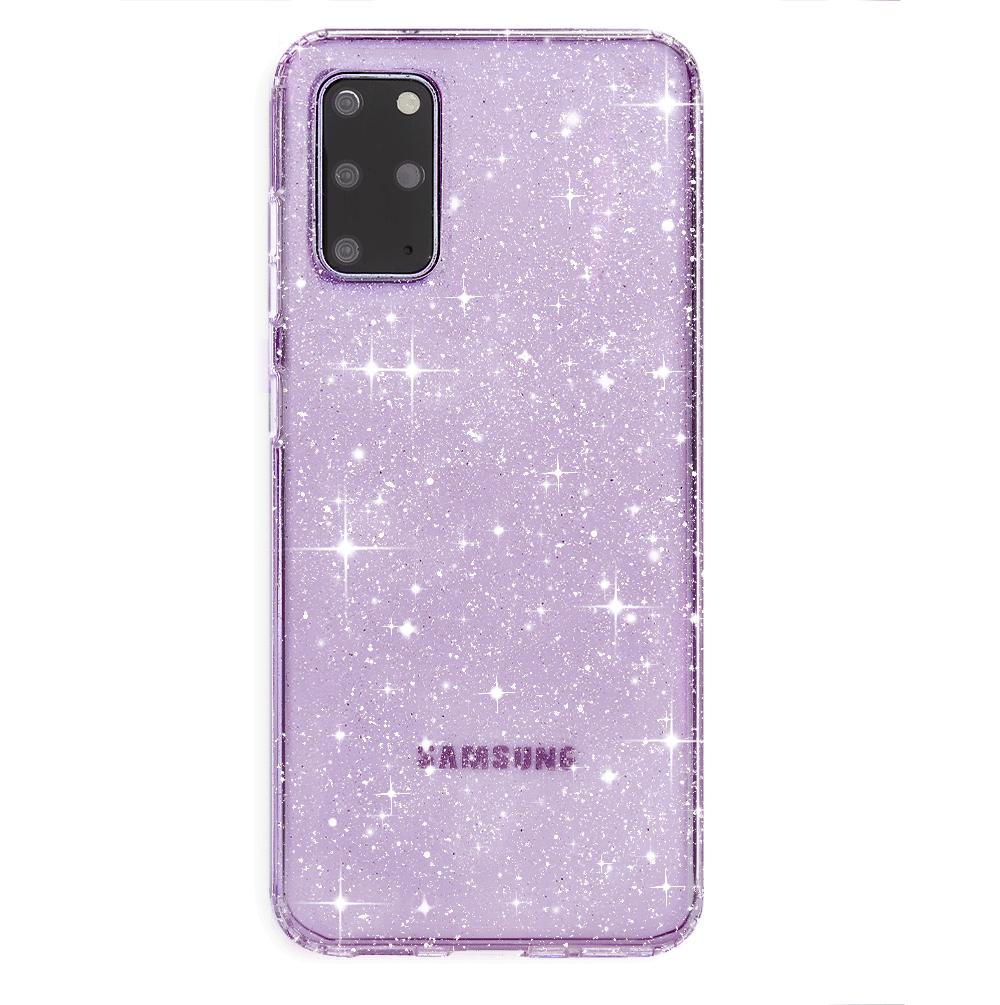 Lilac Stardust Samsung Phone Case - Protective Cover for Galaxy S21/S22/S23 - Trendy Glitter Design - Perfect for Everyday Use & Gift Giving
