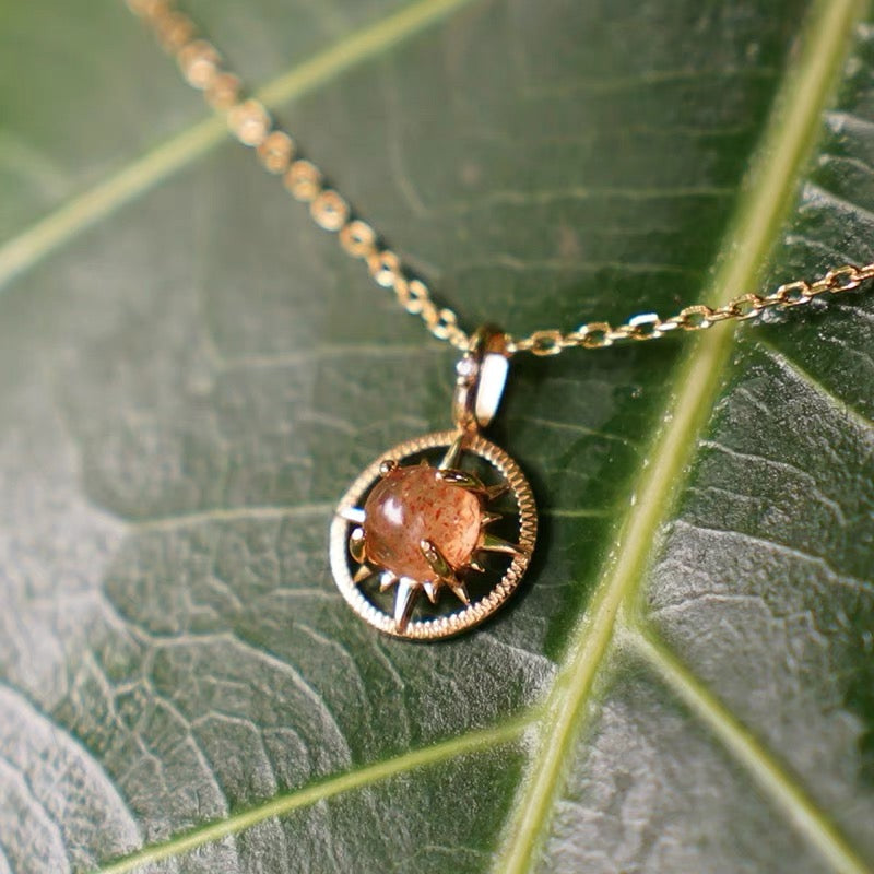 Natural Orange Sunstone Pendant Necklace - Healing Crystal Jewelry for Women | Spiritual Energy, Chakra Balancing & Positive Vibes | Perfect for Meditation, Yoga, and Everyday Wear