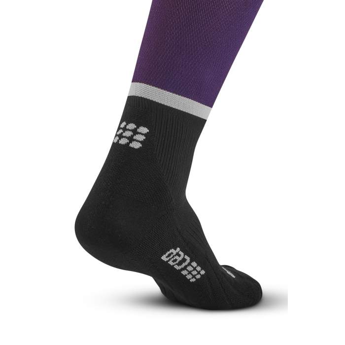 CEP Women's The Run Socks Tall V4 - Compression Socks for Running & Recovery, Violet/Black (WP20SR) - Ideal for Marathon Training, Post-Workout Recovery & Travel Comfort