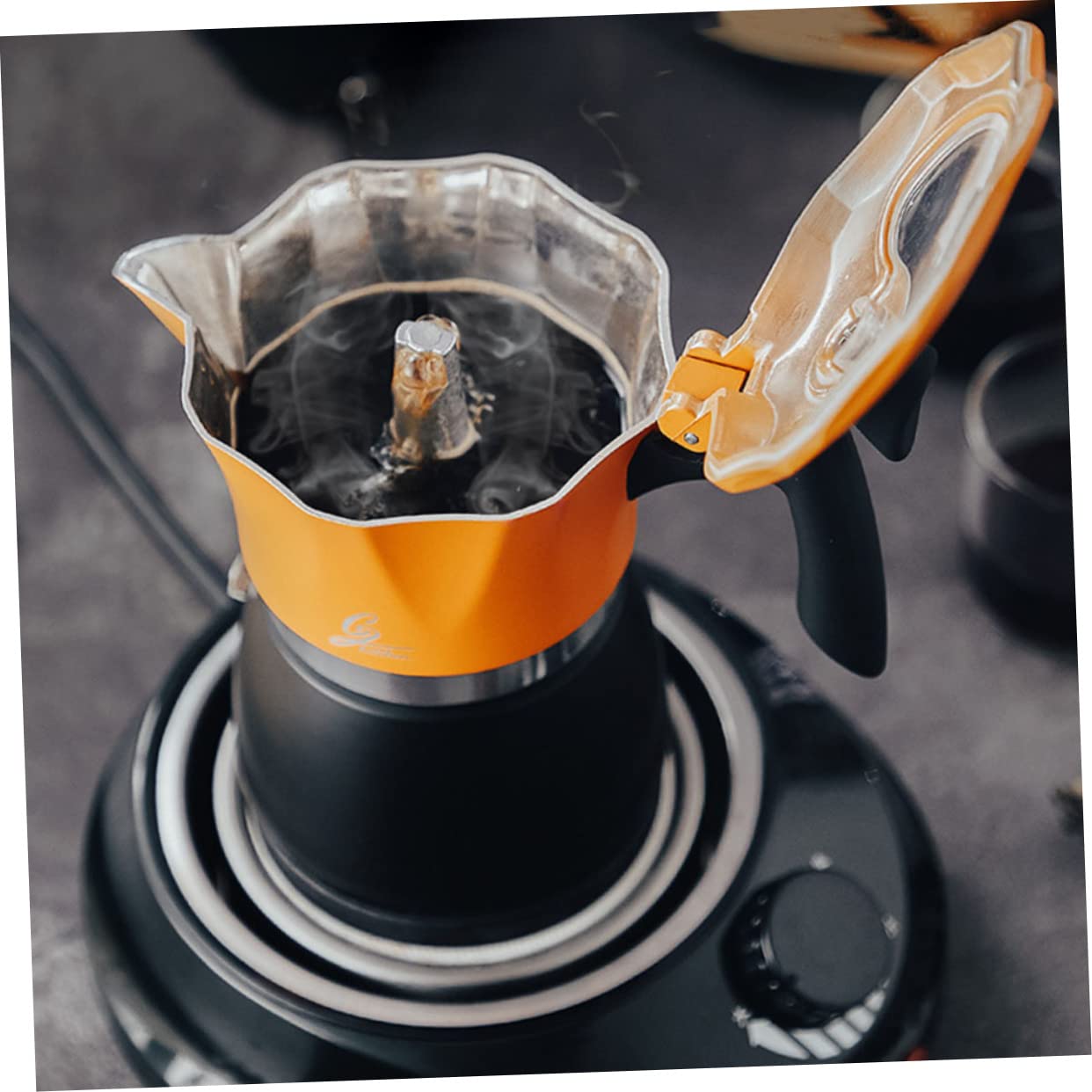 Hemoton 1-Piece Stainless Steel Coffee Pot - Espresso Maker with Heat-Resistant Handle, Perfect for Home Brewing, Camping & Office Use